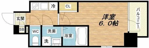 エスリード大阪ドームシティ【9階】の間取り