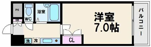 W.O.Bレマーニー阪南町【2階】の間取り