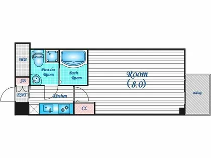 ザ・パーククロス阿波座【4階】の間取り