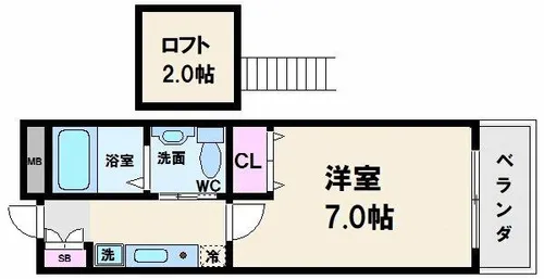 W.O.Bレマーニー昭和町【5階】の間取り