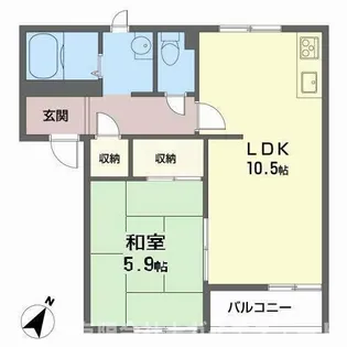 小野市黒川町(グリーンルミナスD棟)【201号室】の間取り