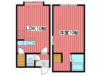 マクセル37/100【1階】の間取り