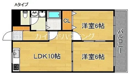 ウイングテル御崎【5階】の間取り
