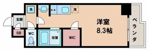 ララプレイス四天王寺夕陽丘【11階】の間取り