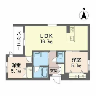 パルコートⅡ【2階】の間取り