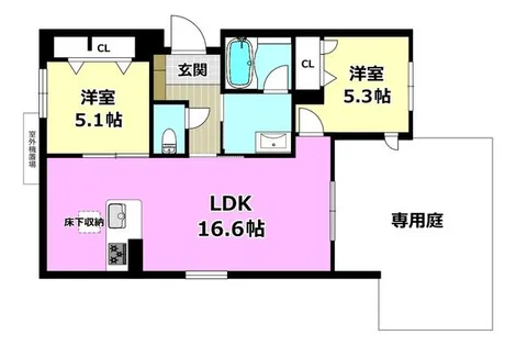 パルコートⅡ【101号室】の間取り