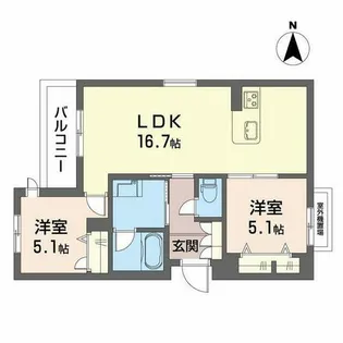 パルコートⅡ【301号室】の間取り