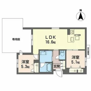 パルコートⅡ【101号室】の間取り