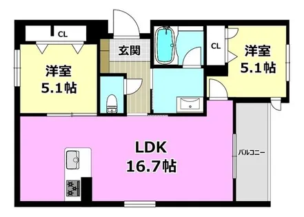 パルコートⅡ【201号室】の間取り