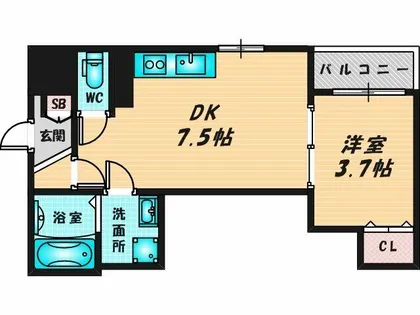 Luna terrace 近大前【2階】の間取り