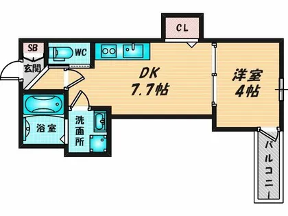 Luna terrace 近大前【2階】の間取り