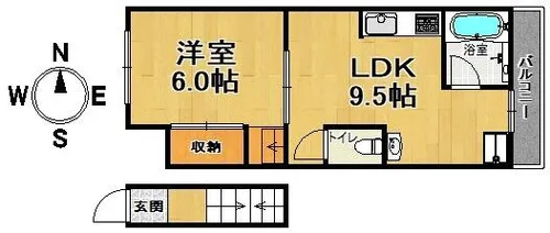 嶋田ハイツ【2階】の間取り