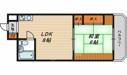 京橋マンション【8階】の間取り