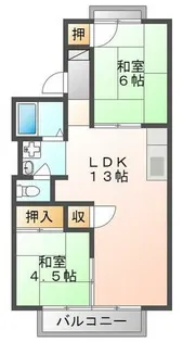 K.エステートビューラーB棟【2階】の間取り