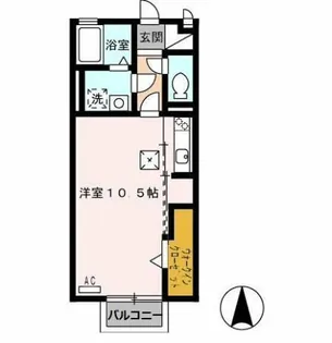 リベルテ末広【105号室】の間取り