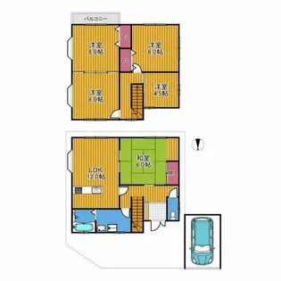 大阪府南河内郡河南町さくら坂3丁目【一戸建】の間取り
