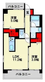 コンダクトレジデンスSANGAMORI【5階】の間取り