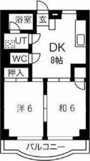 サンハイツ睦【2階】の間取り