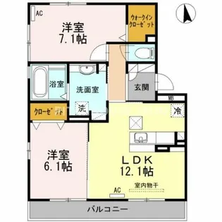 セジュール新明【101号室】の間取り