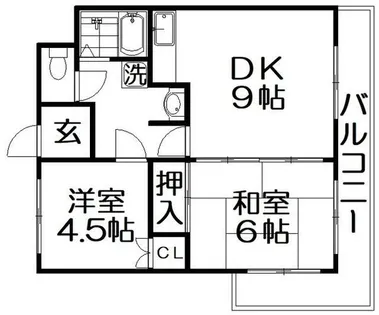 サンライズ成田【4階】の間取り