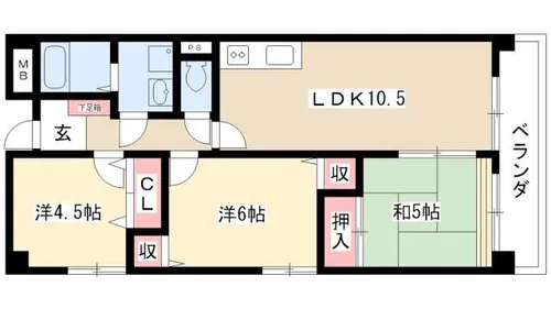 メモリータイム【401号室】の間取り