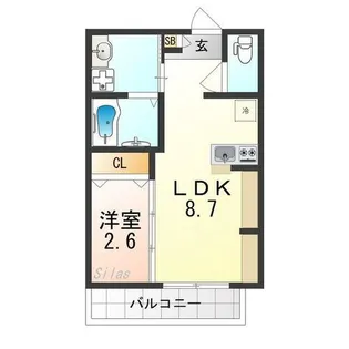 大阪府堺市堺区三宝町3丁【マンション】の間取り