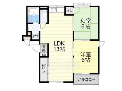 フラワーハイム鶴見【1階】の間取り