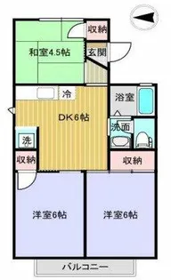 地下鉄谷町線長原駅2階建築33年【2階】の間取り