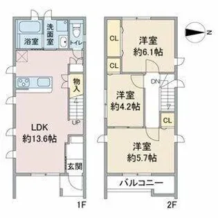 愛知県大府市共和町7丁目【一戸建】の間取り