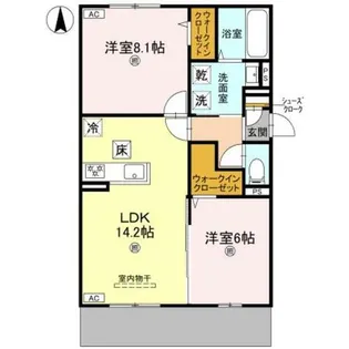 GRAMM箱ノ井【1階】の間取り