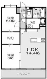 ニューガイア四季彩の丘B棟【2階】の間取り