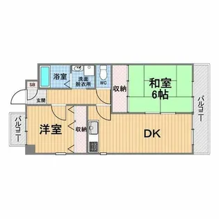 サンパレス甲子園【2階】の間取り
