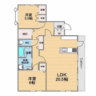 フェリッツ上甲子園【3階】の間取り