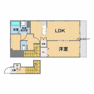 プレステージ上甲子園【2階】の間取り