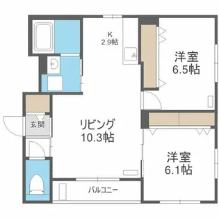 グランメール スカイ プレミアム札幌【302号室】の間取り