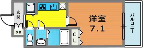 KDXレジデンス三宮【8階】の間取り