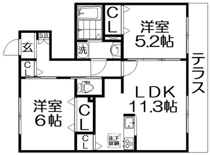 プレジデント雅C棟【1階】の間取り