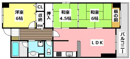 リバーサイド千里丘【3階】の間取り
