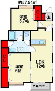 BLACKCOMB【D-1号室】の間取り