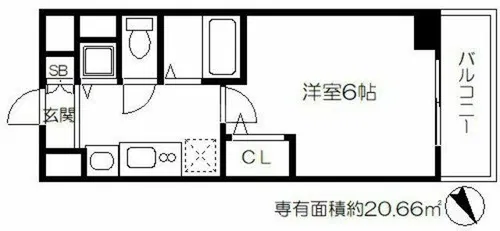 プレミアムコート天神橋【2階】の間取り