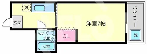 天満駅前コーポ中央【5階】の間取り