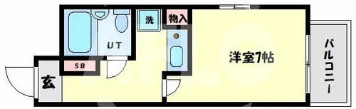 エスリード難波【6階】の間取り