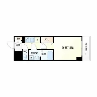 S-RESIDENCE江坂Alegria【3階】の間取り