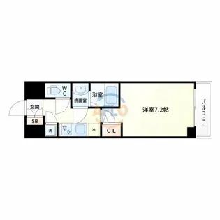 スペーシア江坂広芝町【11階】の間取り