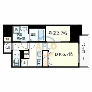 ワールドアイ大阪城EASTアドバンス【13階】の間取り