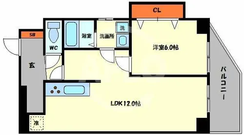 ポートヴィラ弁天【3階】の間取り