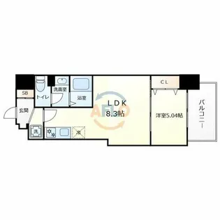 Luxe深江橋Ⅱ【8階】の間取り