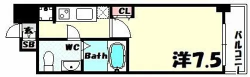 SERENITE三宮【4階】の間取り