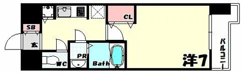 ラヴ神戸三宮【13階】の間取り