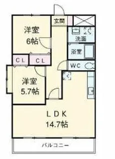 ハイツオレンジA【203号室】の間取り